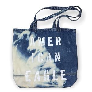 Upcycled American Eagle Tote Bleach Dyed Bag